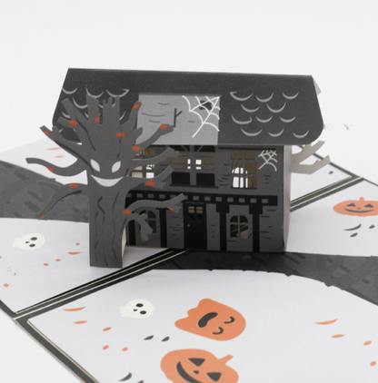 Halloween Greeting Card 3D Pop-Up High-End Handmade Invitation Blessing Birthday Gift Card Castle Haunted House Invitation Card