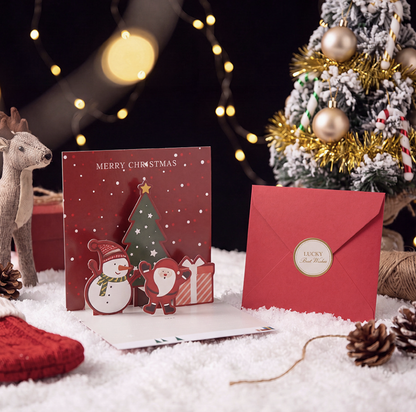 3D Christmas Greeting Card Creative Christmas Eve Message Holiday Card