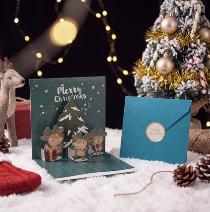 3D Christmas Greeting Card Creative Christmas Eve Message Holiday Card