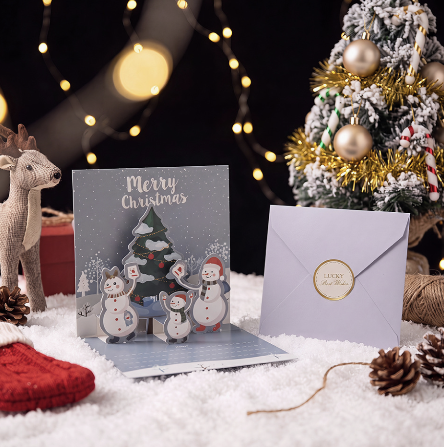 3D Christmas Greeting Card Creative Christmas Eve Message Holiday Card