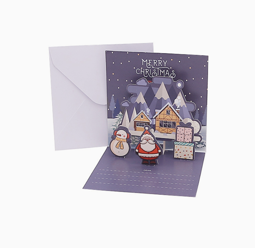 3D Christmas Greeting Card Creative Christmas Eve Message Holiday Card
