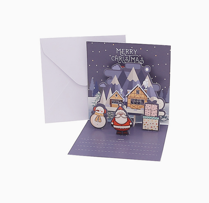 3D Christmas Greeting Card Creative Christmas Eve Message Holiday Card