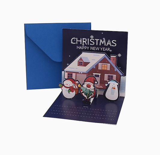 3D Christmas Greeting Card Creative Christmas Eve Message Holiday Card