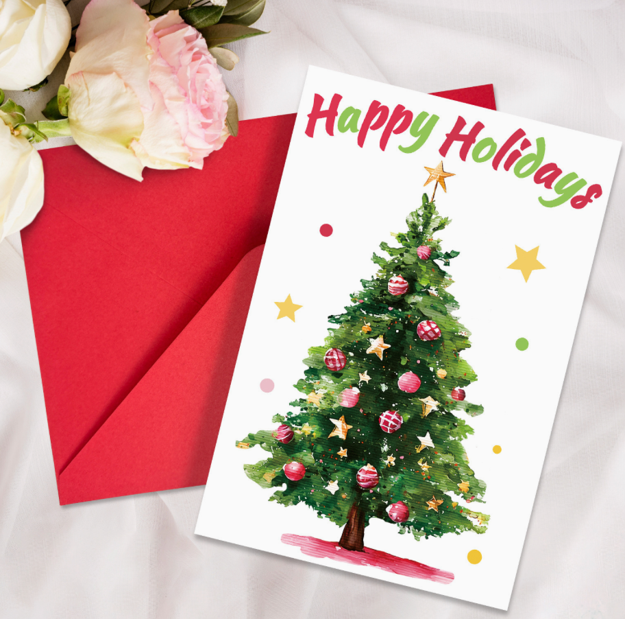 Christmas Greeting Card and Envelope Set