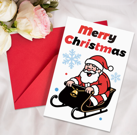 Large-Size Cartoon Christmas Greeting Card Envelope Set Multiple Creative Christmas Blessing Cards