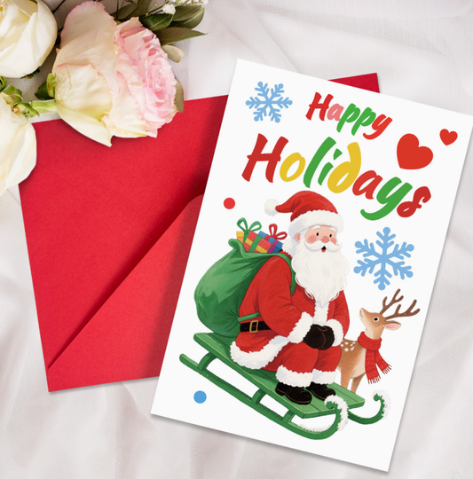Large-Size Cartoon Christmas Greeting Card Envelope Set Multiple Creative Christmas Blessing Cards