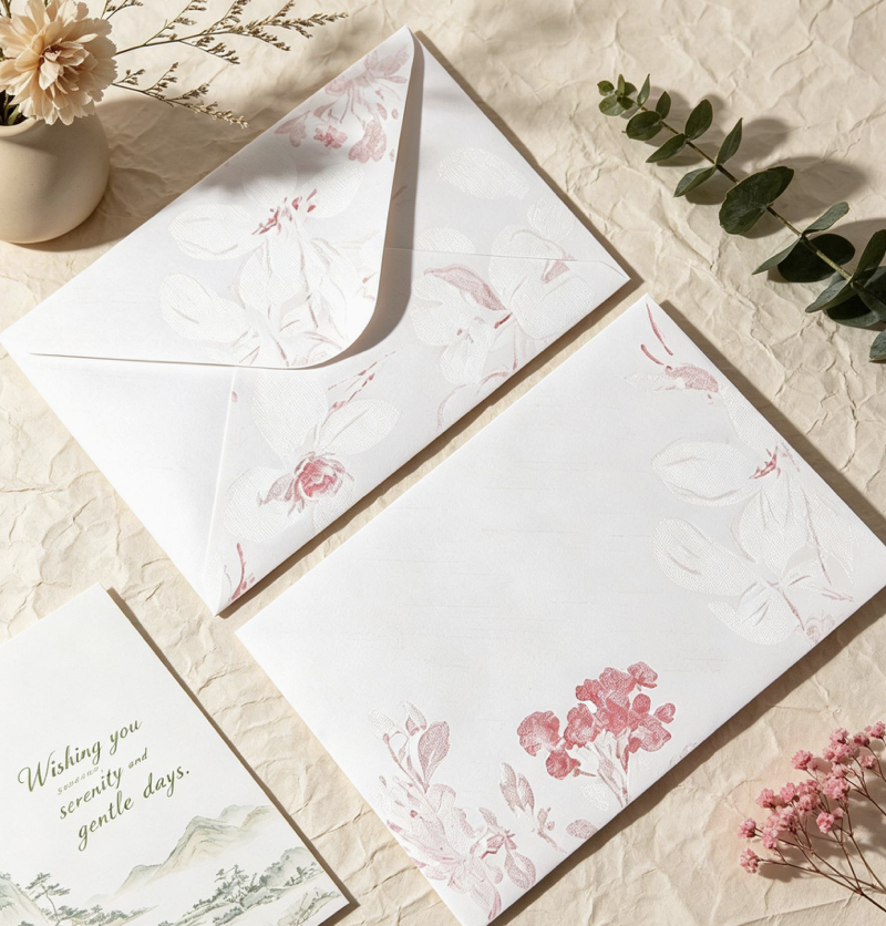 Vintage Artistic Envelope-Style Greeting Card Letter Paper Invitation