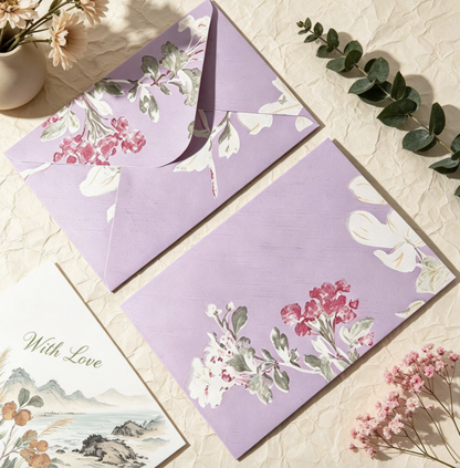 Vintage Artistic Envelope-Style Greeting Card Letter Paper Invitation