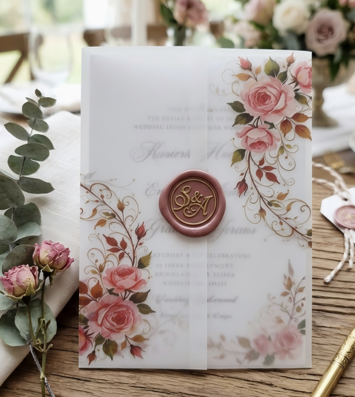 Translucent Wedding Invitation High-End Matte Tracing Paper Envelope Postcard Invitation Invitation Card Greeting Card Envelope