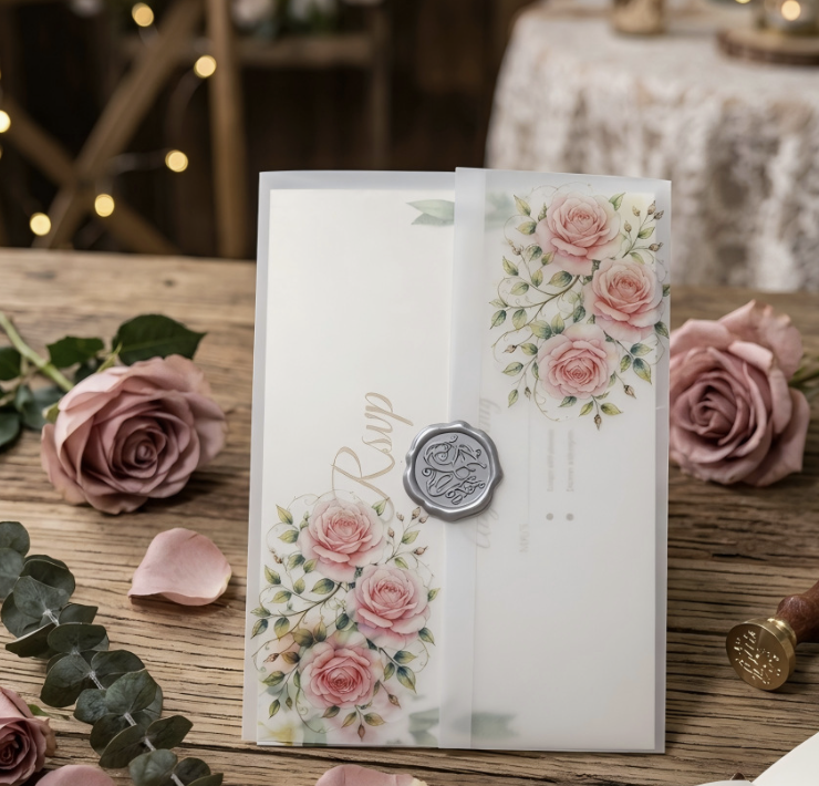 Translucent Wedding Invitation High-End Matte Tracing Paper Envelope Postcard Invitation Invitation Card Greeting Card Envelope