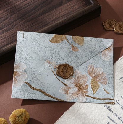 Yunjin Embossed Texture Envelope Vintage Embossed Pattern High-End Colorful Hot Stamping Invitation