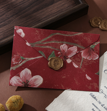 Yunjin Embossed Texture Envelope Vintage Embossed Pattern High-End Colorful Hot Stamping Invitation