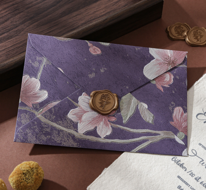 Yunjin Embossed Texture Envelope Vintage Embossed Pattern High-End Colorful Hot Stamping Invitation