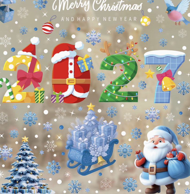 Party Supplies Gingerbread Man Snowflake Glass Stickers