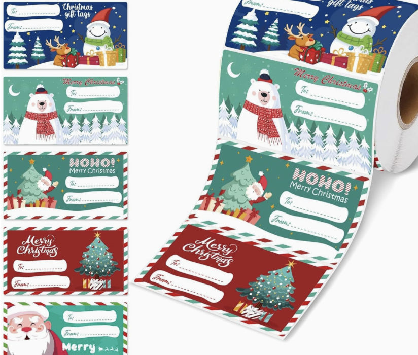 500 Stickers/Roll Christmas Stickers, Holiday Blessing Decoration Gift Series Adhesive Stickers Labels
