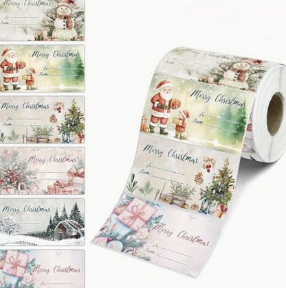 180 Stickers/Roll Christmas Sticky Notes DIY Decorative Stickers Baking Stickers Sealing Adhesive Label Stickers