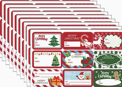 10 Sheets/Pack Sheet Stickers Christmas Holiday Decoration Gift Series Adhesive Stickers Gift Labels
