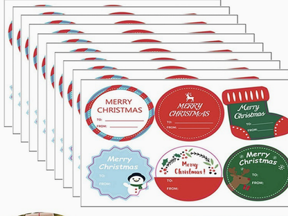 10 Sheets/Pack Sheet Stickers Christmas Holiday Decoration Gift Series Adhesive Stickers Gift Labels