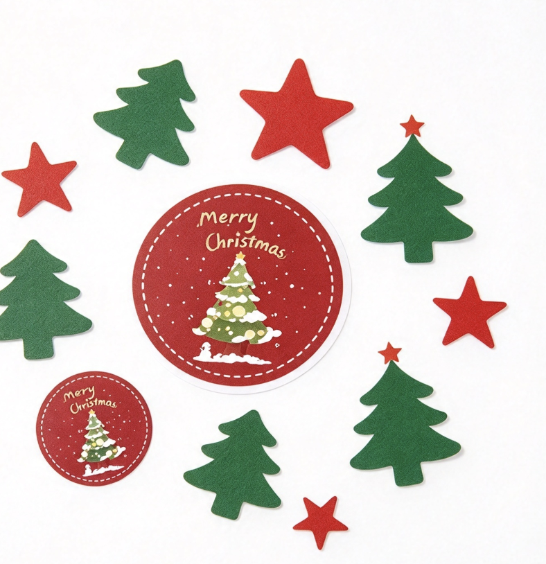 10 Sheets/Pack Sheet Stickers Christmas Holiday Decoration Gift Series Adhesive Stickers Gift Labels