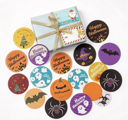 10 Sheets/Pack Sheet Stickers Christmas Holiday Decoration Gift Series Adhesive Stickers Gift Labels